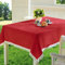 EMHELLE Gartentischdecke Garten Balkon Terrasse Tischdecke Camping Picknick Rund Oval Eckig Außen und Innenbereich Rutschhemmende Oberfläche mit weißen Fransen (130 x 180 cm, Rot)