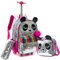 HTgroce Trolley-Tasche für Mädchen, Schulranzen, Trolley, Mädchen, Panda, Roller, Mädchen, Kindergarten, 3-in-1, Tasche mit Rollen, für Kinder, inkl. Lunchtasche und Stifteetui., Rosa - A, Fashion