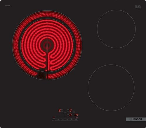 Bosch PKK611BB8E, Série 4, plaque électrique, 3 foyers, 60 cm, Puissance 5700 W, Noir