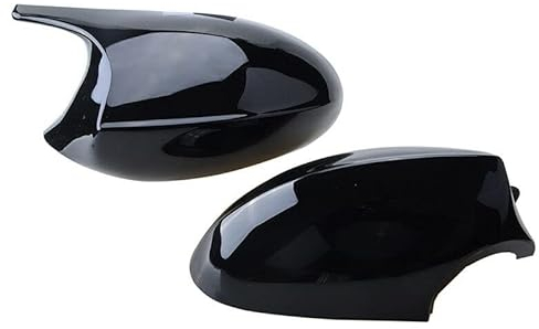 Bohaner 2 x Spiegelkappen für B-.M/.W E81 E82 E87 E88 E90 E91 E92 E93 1 Paar Auto Spiegelkappen Rückspiegelgehäuse Abdeckungen Seitenspiegel Tür Spiegelkappen (Helles Schwarz)