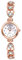 JewelryWe Armbanduhr Damen Elegant Schmale Analog Quarz Beiläufige Uhr Damenuhr mit Strass Metall-Armband Rosegold
