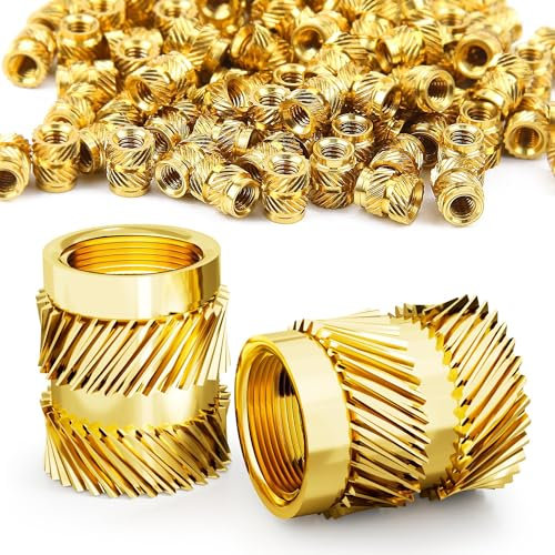 Ziamzra Insertos Roscados M5x10x7 Unidades de Rosca 30 Piezas Tuercas Moleteadas M5 Rosca Hembra Tuercas Roscadas Latón para Embutir en Piezas Impresión 3D Ultrasonido Calentamiento