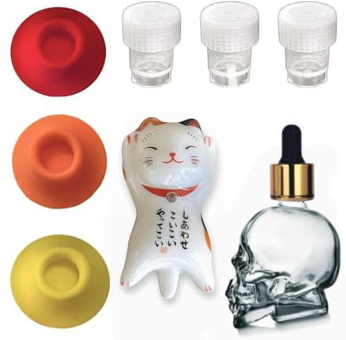 Travel Friendly Empty glass Dropper Bottle for Calligraphyt Ink Ceramic Pen Rest and a Set of 3 Ink Wells for Dip Pens for Oblique Calligraphy Pen, Glass Dip Pen, Fountain Pen