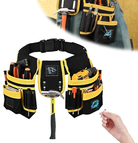 Ceinture à outils, ceinture à outils, ceinture à outils, robuste, réglable, en Oxford, pour artisans, constructeurs et électriciens