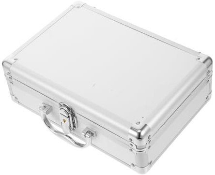 BAZEITFLOW Aluminiumlegering portfölj bärbart hårt verktyg förvaringsväska med spärrhandtag för säker transport för professionella resebehov