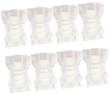 SOPOTUTU 8 Piezas Pañales Mini para Muñecas Recién Nacidas Accesorios de Ropa de Realistas para Simulación Infantil Complementos para Muñecas Niñas