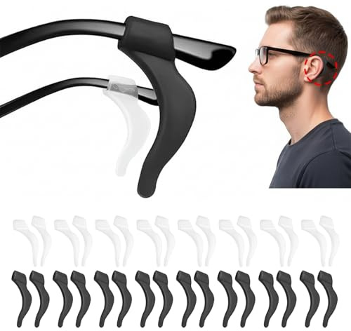 32 Pcs Silicone Ear Hooks, Silicone Glasses Ear Cushion Grip, Anti Slip Eyeglass Ear Cushions, Glasses Ear Grips, Glasses Grips Behind Ears,Glasses Anti Slip,for Glasses, Sunglasses, Reading Glasses