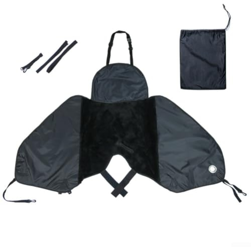 Couvre-jambes imperméable Oxford 420D chaud hiver | Plaques anti-flottement intégrées, stables à haute vitesse, atterrissage sûr des pieds, taille 40 x 28 cm, couleur noire