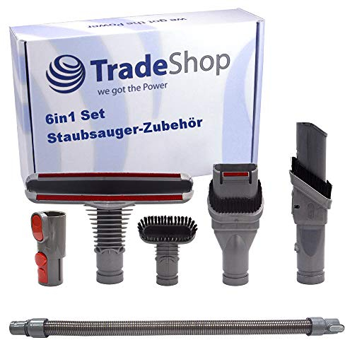 Trade-Shop 6in1 Staubsauger-Zubehör Set für Dyson DC33 DC33c DC34 DC35 DC36 DC37 DC37c DC38 DC40 DC41 DC44 DC50 DC52 DC55 DC58 DC59 DC62 und viele mehr