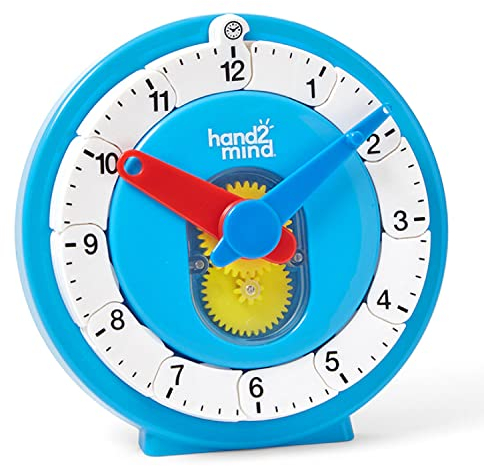 Learning Resources Zeitgemäße Zahlenleisten-Uhr für Kinder, Uhrzeit erlernen, Mathe-Anschauungsmaterial zum Uhrzeit ablesen, analoge Uhr für Kinder, Uhrzeit ablesen Lernen