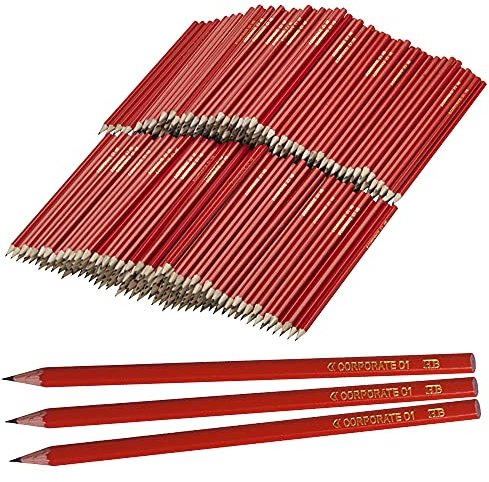 Essential Arts Class Pack of 144 HB Wooden Hexagonal Drawing and Sketching Pencils for School Classroom, Office and DIY – Eco Friendly Responsibly Sourced Wood