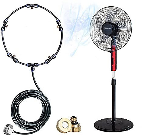 Flowish Fan Mister Greenhouse Accessories 19.36FT (6M) Misting System Outdoor Misters for Patio Garden Greenhouse Trampoline for waterpark (Couleur noir clair)