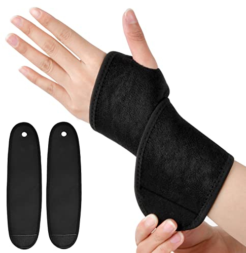 2X Muñequeras Deportivas Ajustable, 10 x 35 cm Soporte de la Muñeca Transpirable Neopreno Muñequeras Hombre y Mujer para Artritis, Tendinitis, Alivio Del Dolor Del Túnel Carpiano y Esguince de Pulgar