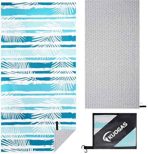 KUOGAS Toalla Playa XXL 90×180 cm, Microfibra de Secado Rápido, Sin Arena, Manta de Playa para Mujer