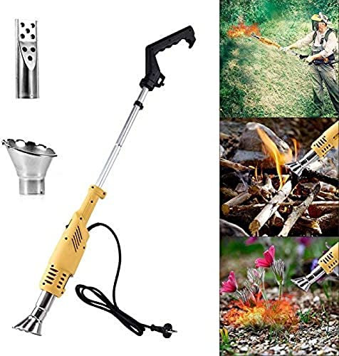 Brûleur de mauvaises herbes électrique 2 en 1, désherbeur à fonction 2000W, bâton de désherbage thermique, jusqu'à 600 ℃, outils de jardin