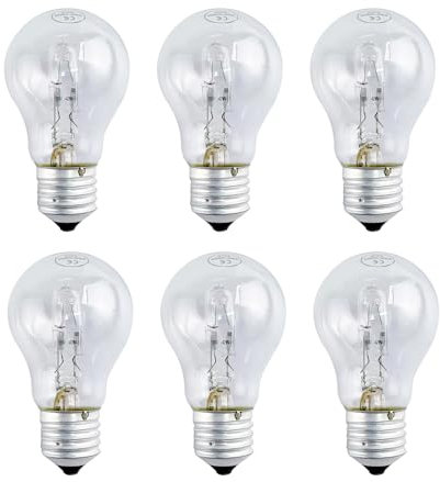 E27 42W Leuchtmittel Glühbirnen Dimmbar, Globe A55 E27 Classic Klar Birne, Warmweiß 2700K, 650LM, E27 Schraube Classic Lampe für Deckenlampe, Tischlampe, 6 Stück