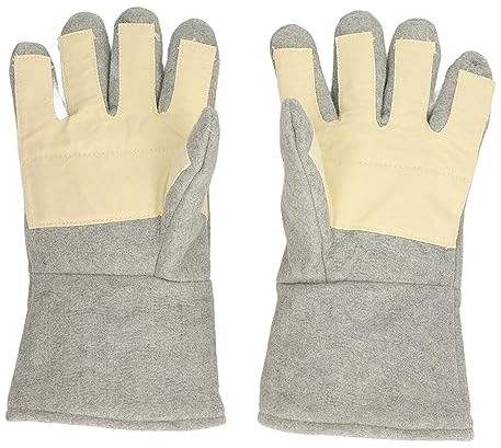 1 paio di guanti resistenti al calore Guanti in feltro aramidico Design flessibile per le dita Protezione dalle alte temperature fino a 500°C per lavori a caldo Saldatura BBQ