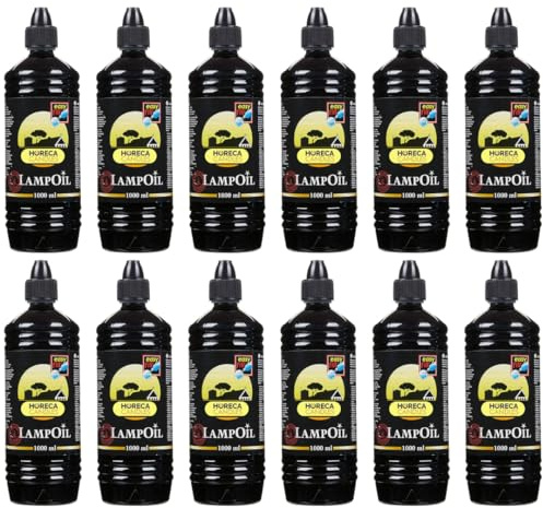 Horeca Candles Lampenöl – 12x1L Flüssiges Wachs, Rauchfrei und Geruchlos, 99% Reine Paraffin, Sicherer Brennstoff für Öllampen, Fackeln und Dekorative Kerzen, Für Innen und Außen
