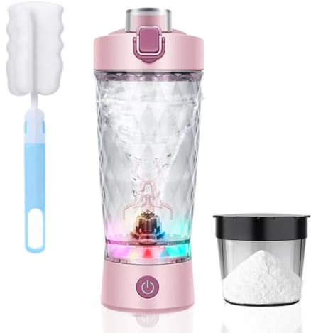 Shaker Elektrisch Protein-Shaker 500ML, BPA-frei, Tritan, USB-Aufladbar, Eiweiß-Schake-Mixer Rosa
