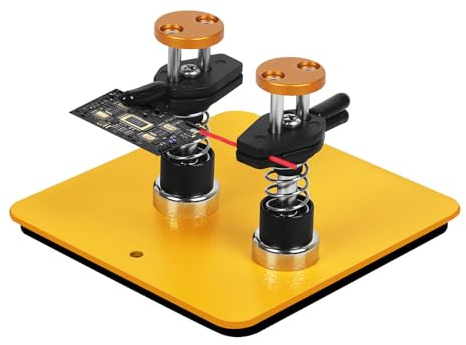 NOEVSBIG Magnetic Helping Hands Clamp Metal, Adjustable Third Hand Soldering Holder Stand For Small Electronics, Hobby DIY, Craft, PCB Repair, Precise Work, Exclusive Dual-Head Ultra-Grip