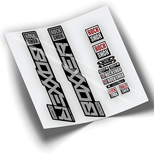 REF:VP376 Rock-Shox BOXXER ULTIMATE 2020-2023 MTB Fork Compatible Stickers, Stickers, Stickers, Decals for Mountain Bikes. (SILVER CHROME)