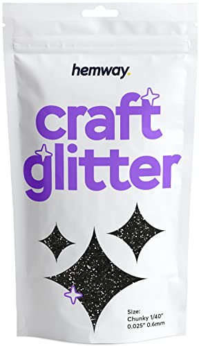 Hemway Craft Glitter Black 100g Chunky Glitter | for Crafts, Resin, Cosmetic, Nail, Face, Body, Festival, Tumblers, Art, Candle, Crafting