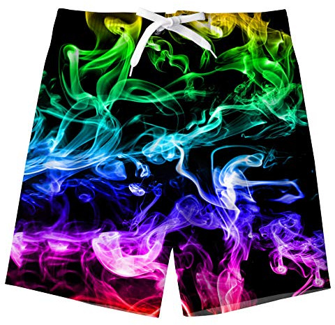 Fanient Big Boys Cooling Boardshorts 3D Print Surf Beach Shorts Swim Wear Casual Sports Trunks Pants