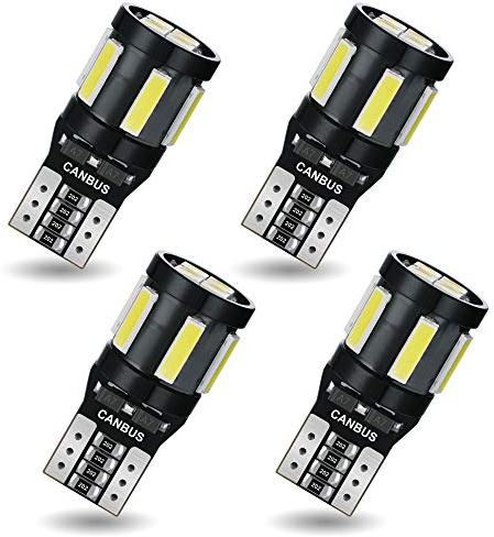 AGLINT T10 LED CANBUS Bombillas W5W 194 168 12V 10SMD Para Coches Luces De La Matrícula Luz de Puertas Posición Iluminación Luces Laterales Blanco 4 Paquetes