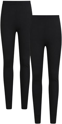 Mountain Warehouse Talus Womens Baselayer Pants - Multipack Ladies Leggings, Isotherm, Warm - Best for, Skiing, Snowboarding Black (2 Pack) Women's Size 10