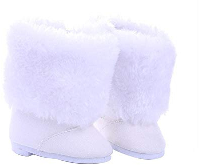 DUORUIMI Bottes de Poupée Chaussures Blanches Accessoire d'hiver pour Poupée American Girl 18 Pouces