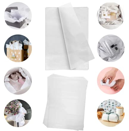 100 Sheets of Acid Free Tissue Paper White MG 18gsm Wrapping Decorative Sketch and Cutting Paper for Art Craft and Packing - 450mm x 700mm