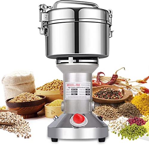 LEJIEYIN Mulino elettrico per erbe 550g ad alta velocità in acciaio inox macinino elettrico per spezie Mulino elettrico per farina macinino per erbe macchina per polvere fine eccellente