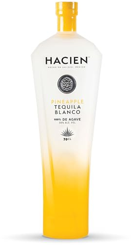 HACIEN Pineapple Blanco Tequila | 70cl | 38% ABV | 100% Blue Weber Agave Tequila Infused with Pineapple | Double Distilled Fruit-Infused Mexican Spirit | Serve Neat, On the Rocks or in Cocktails