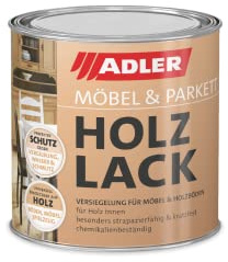 ADLER Vernice per legno per mobili e parquet, semi-opaca, per pavimenti in legno, mobili, porte interne, incolore, 2,5 litri