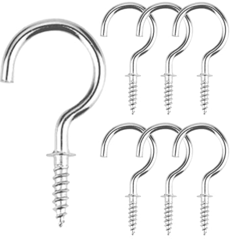 Xiaozhenjida 30 Piece 2.8 Inch Screw-in Heavy Duty Hooks - Large Ceiling Carbon Steel Hooks for Cabinet Shelf Cup Holder Hardware