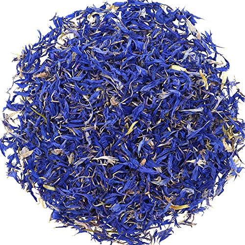 TooGet Blue Cornflower Petals, 100% Natural Centaurea Cyanus, Blue Dried Plower Petals for Homemade Lattes, Tea Blends, Bath Salts, Wedding Confetti, Gifts, Crafts – 0.5 OZ/15g