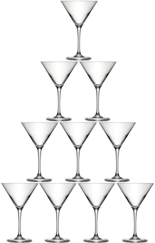 Cristal D'arques Martini Cocktail Glasses - Set of 10 - Height 18.8 x Width 12cm, 300ml