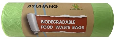 Jiyuhang Bolsas de basura biodegradables de 60 L, bolsas de basura 100 % biodegradables, bolsas de basura de pedal, 30 unidades, muy fuertes con reciclado para cocina y hogar (verde, 72,5 x 80 cm)