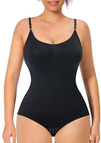 GOLD CARP Women Shaping Bodysuit Tummy Control Shapewear Adjustable Straps Body Shaper Leotard Sculpting Seamless Jumpsuit Black-wrap hip L