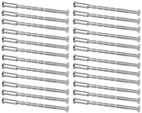 24PCS M3 Door Handle Screws Sleeve, Nickel Fixing Screws Connecting Sleeve Male to Female for Door Handle Lever Roses Knobs Escutcheons Drawers Cabinet