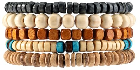 Eigso Femmes perles de bois Bracelets style occidental Set bracelet en bois pour femme