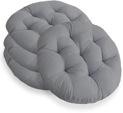 Set de 4 coussins pour chaise, ronds, 40 cm, pour chaise de jardin, chaise de bureau, balcon, doux pour intérieur et extérieur, pour salle à manger, salon, maison