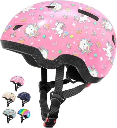 Lyefancy Kids Helmet for 1-8 Years Old, Toddler Helmet for Infant Baby, Printed Character Kids Bike Helmet for Boys Gilrs, Children Helmets for Cycling Scooter Skateboard Skating(Unicorn, XS(46-50cm))