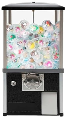 Grande Candy Machine Commerciale, Gashapon Machine a Mon-eta, Vending Equipment Senza Elettricità, Capsule Toys Colorati, Perfetta per Amusement Parks e Shopping Mall(Black)