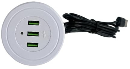 YTtkku Presa da scrivania USB doppia da incasso 2 prese 1,7 metri cavo tipo B adattatore di ricarica per smartphone tablet dispositivi doppia presa USB caricabatterie da scrivania