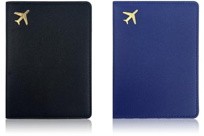 KYRINOVA Lot de 2 Porte-passeports en Cuir synthétique pour Documents de Voyage, Cartes de Visite, Billets