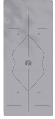 Pliage Voyage Tapis de Yoga Respecte La Peau Portable Tapis de Gymnastique Multi-Usage Des RepèRes D’Alignement Du Corps Tapis de Sport pour AéRobic MéDitation Perte Poids(Gray)