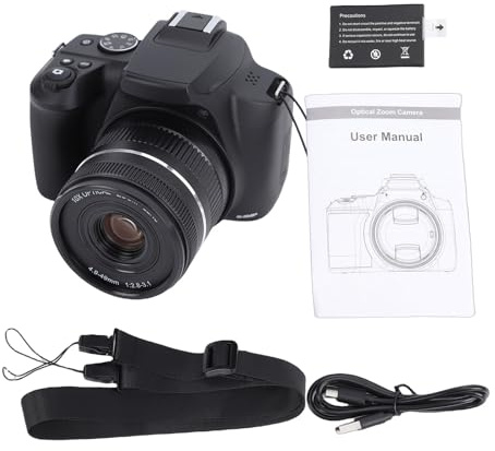Annadue Cámara Digital 4K 64MP para Fotografía y Vídeo, Pantalla de 3 Pulgadas, Zoom Digital Óptico 10X 4X, WiFi, Enfoque Automático y Correa de Transporte