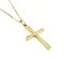 Lucchetta - 585 Gold Halskette mit Kreuz, Damen 14 karat Echtgoldkette 45cm