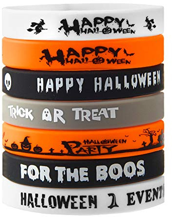 FEPITO 35 Pcs Halloween Bracelet Silicone Bracelets 7 Modèles Classiques Halloween Bracelets En Caoutchouc